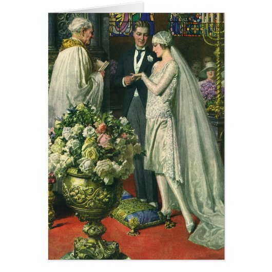 Vintage Wedding, Bride en Groom met Menorah (Voorkant)