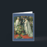 Vintage Wedding, Bride en Groom met Menorah Bedankkaart<br><div class="desc">Vintage illustratie liefde en romance bruiloft ceremonie afbeelding met een paar dat getrouwd is in een mooie synagoge met gekleurde glazen ramen,  bloemen en een zeven tak menorah. De bruid draagt een lange witte trouwjurk en de bruidegom is knap in zijn tuxedo.</div>