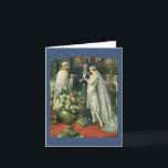 Vintage Wedding, Bride en Groom met Menorah Bedankkaart<br><div class="desc">Vintage illustratie liefde en romance bruiloft ceremonie afbeelding met een paar dat getrouwd is in een mooie synagoge met gekleurde glazen ramen,  bloemen en een zeven tak menorah. De bruid draagt een lange witte trouwjurk en de bruidegom is knap in zijn tuxedo.</div>