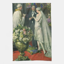 Vintage Wedding, Bride en Groom met Menorah