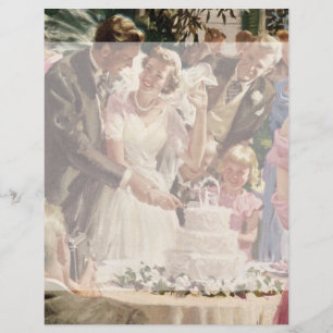 Vintage Wedding Bride Groom Passen getrouwd knippe