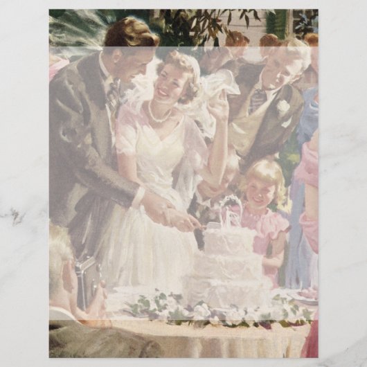 Vintage Wedding Bride Groom Passen getrouwd knippe (Voorkant)