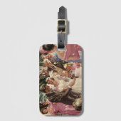 Vintage Wedding Bride Groom Passen getrouwd knippe Bagagelabel (Voorkant (verticaal))