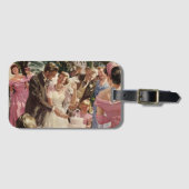 Vintage Wedding Bride Groom Passen getrouwd knippe Bagagelabel (Voorkant (horizontaal))
