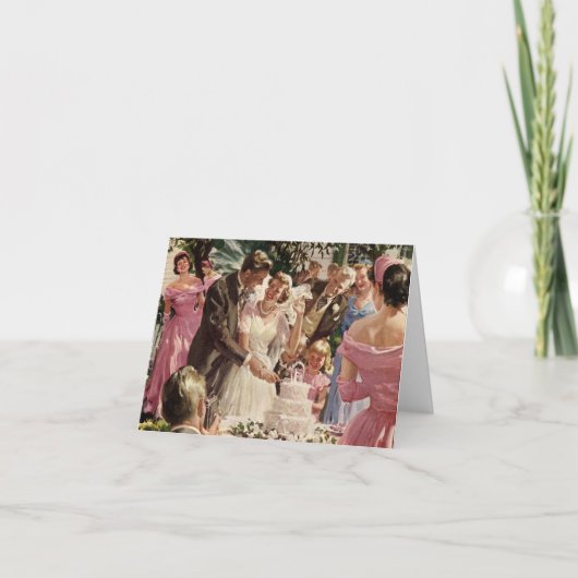 Vintage Wedding Bride Groom Passen getrouwd knippe Bedankkaart (Voorkant)