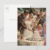 Vintage Wedding Bride Groom Passen getrouwd knippe Briefkaart (Voorkant / Achterkant)