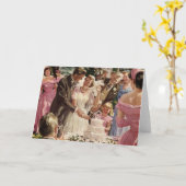 Vintage Wedding Bride Groom Passen getrouwd knippe Kaart (Gele Bloem)