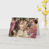 Vintage Wedding Bride Groom Passen getrouwd knippe Kaart (Gele Bloem)