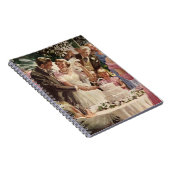 Vintage Wedding Bride Groom Passen getrouwd knippe Notitieboek (Rechterzijde)
