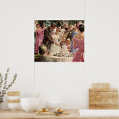 Vintage Wedding Bride Groom Passen getrouwd knippe Poster (Keuken)