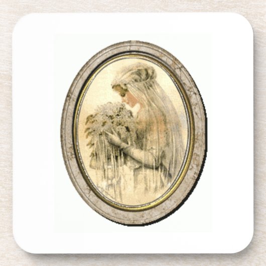 Vintage Wedding Bride Onderzetter (Voorkant)