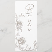 Vintage Wedding Bride Reserved Seating Card Menu (Voorkant)