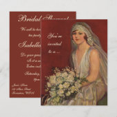 Vintage Wedding Bride, Vrijgezellenfeest Party Kaart (Voorkant / Achterkant)