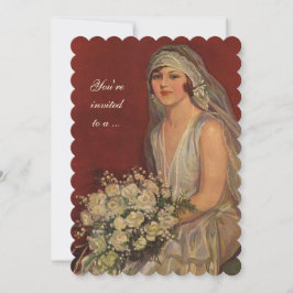 Vintage Wedding Bride, Vrijgezellenfeest Party Kaart
