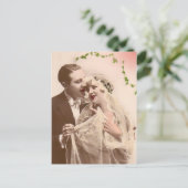 Vintage Wedding Briefkaart (Staand voorkant)
