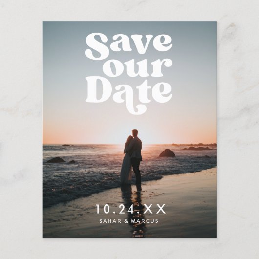 Vintage Wedding Budget sparen de Datum Flyer (Voorkant)