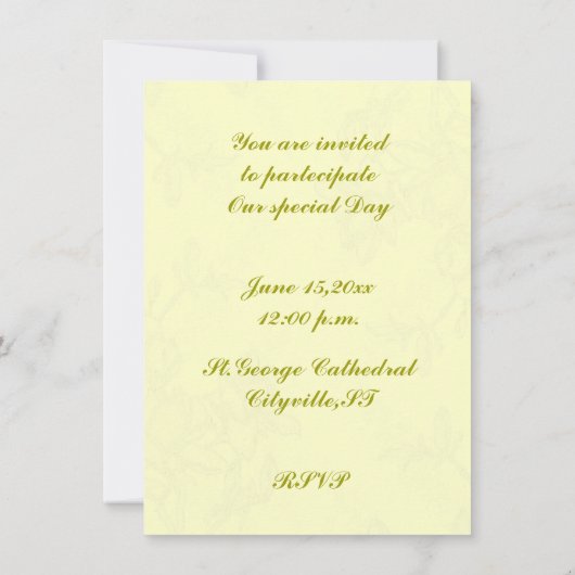 Vintage Wedding Cake Kaart (Achterkant)