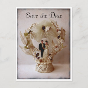 Vintage Wedding Cake Topper briefkaart