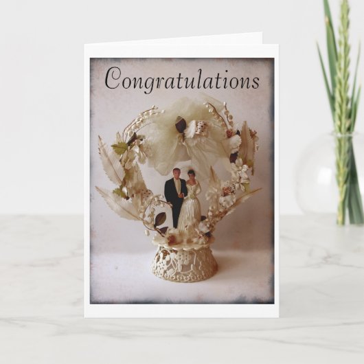 Vintage Wedding Cake Topper wenskaart Kaart (Voorkant)
