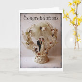 Vintage Wedding Cake Topper wenskaart Kaart (Gele Bloem)