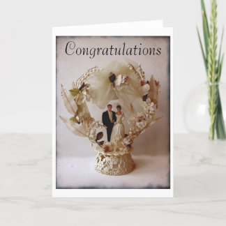 Vintage Wedding Cake Topper wenskaart Kaart