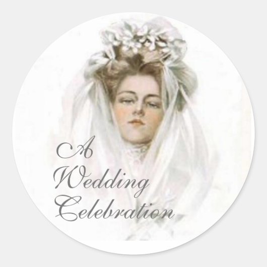 Vintage Wedding Celebration Sticker (Voorkant)