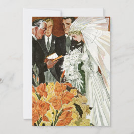 Vintage Wedding Ceremonie, Bride Groom Uitnodiging