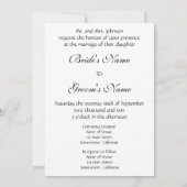 Vintage Wedding Ceremonie, Bride Groom Uitnodiging (Achterkant)