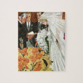 Vintage Wedding Ceremonie met Bride en Groom Legpuzzel (Verticaal)