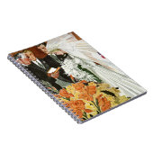 Vintage Wedding Ceremonie met Bride en Groom Notitieboek (Rechterzijde)