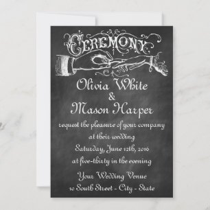Vintage Wedding Ceremony Chalk Kaart