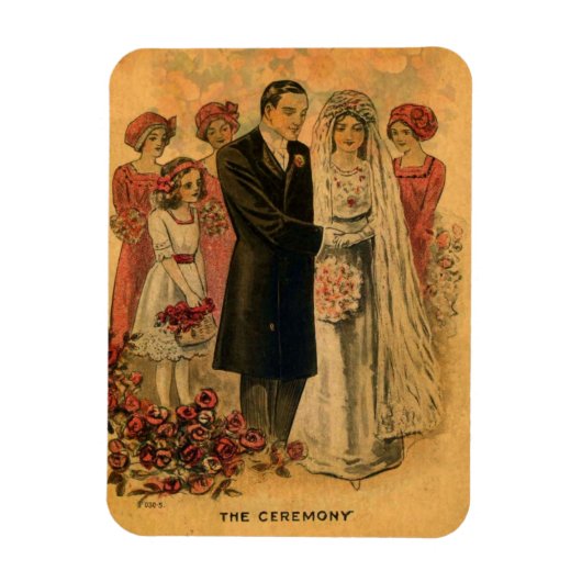 Vintage Wedding Ceremony Magneet (Verticaal)