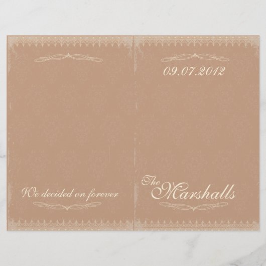 Vintage Wedding Ceremony Program (Achterkant)