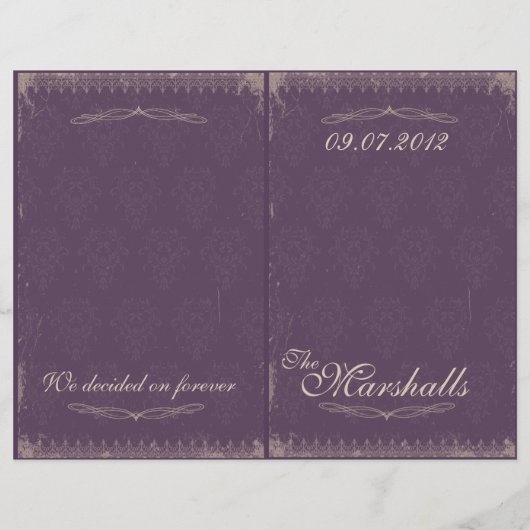 Vintage Wedding Ceremony Program (Achterkant)