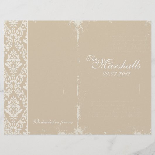 Vintage Wedding Ceremony Program (Achterkant)