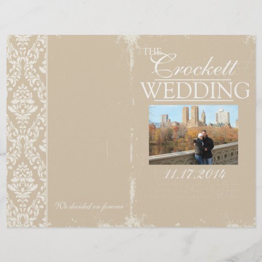 Vintage Wedding Ceremony Program Personalized (Achterkant)