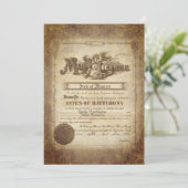 Vintage Wedding Certificate Invitation Kaart (Staand voorkant)