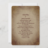 Vintage Wedding Certificate Invite Kaart (Achterkant)