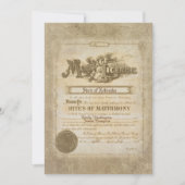 Vintage Wedding Certificate Kaart (Voorkant)