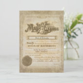 Vintage Wedding Certificate Kaart (Staand voorkant)