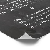 Vintage Wedding Chalkboard Guest Seating Chart Poster (Hoek)