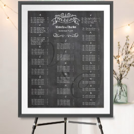 Vintage Wedding Chalkboard Guest Seating Chart Poster
