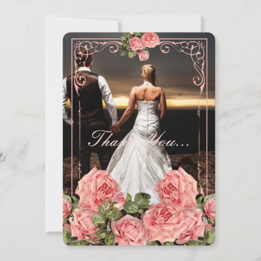 Vintage Wedding Chalkboard - Hartelijk dank Bedankkaart (Voorkant)