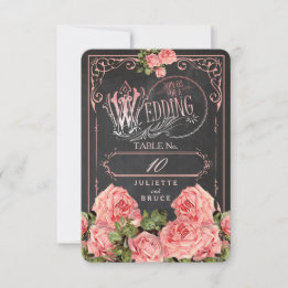Vintage Wedding Chalkboard - Place Card Kaart