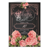 Vintage Wedding Chalkboard - Tabelnummer Kaart (Voorkant)