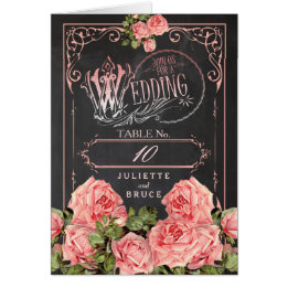 Vintage Wedding Chalkboard - Tabelnummer Kaart
