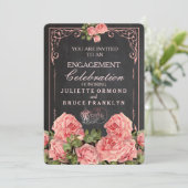 Vintage Wedding Chalkboard - Uitnodiging tot Verlo (Staand voorkant)
