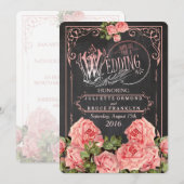 Vintage Wedding Chalkboard - Weddenschap Kaart (Voorkant / Achterkant)