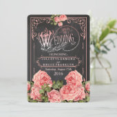 Vintage Wedding Chalkboard - Weddenschap Kaart (Staand voorkant)