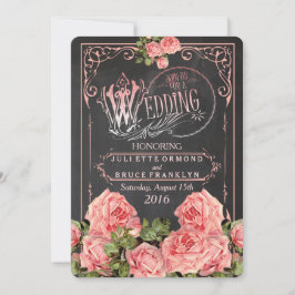 Vintage Wedding Chalkboard - Weddenschap Kaart